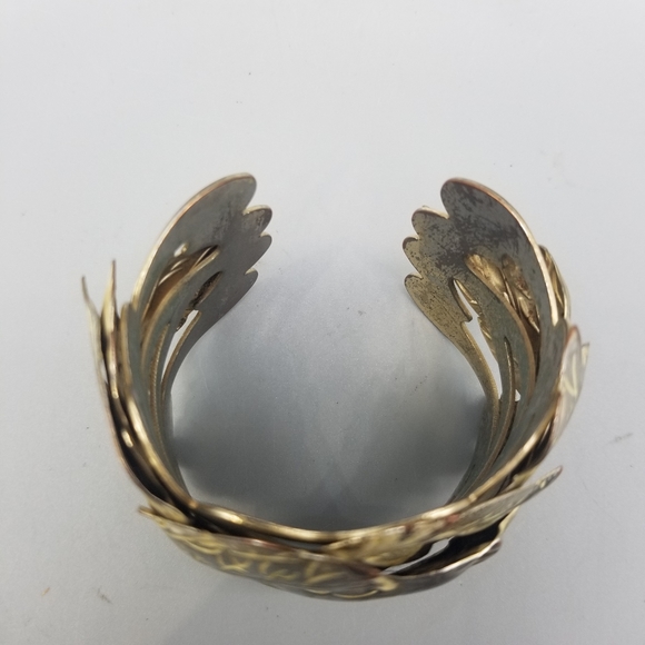 Metal Cuff Layered Oak Leaves - Picture 9 of 9